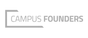 Logo featuring the text CAMPUS FOUNDERS in uppercase letters, with CAMPUS in a lighter font and FOUNDERS in bold, partially framed by two diagonal lines on the left and bottom. – eventpage.ai