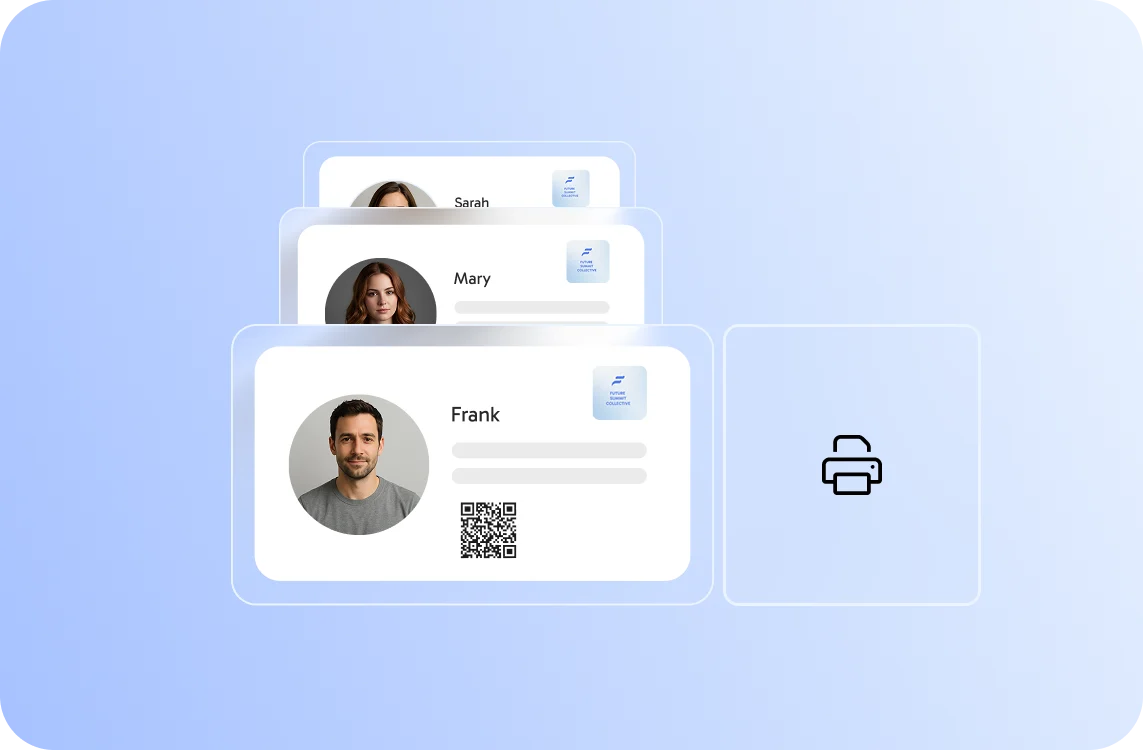 Option 2: On-Site-Labeldruck für Blanko-Badges