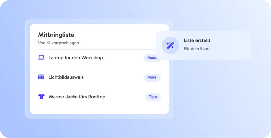 KI-Mitbringliste ‑ kein Gast kommt unvorbereitet