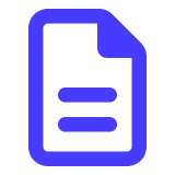 Blaues Dokumentensymbol mit zwei horizontalen Linien. - eventpage.ai