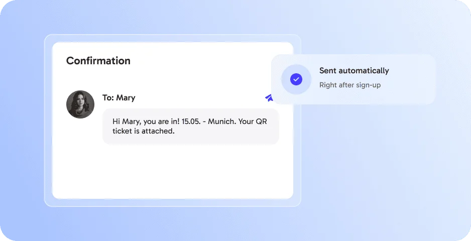 Confirmations right after sign-up