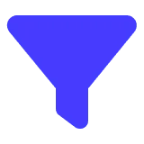 Blaues Trichtersymbol. - eventpage.ai