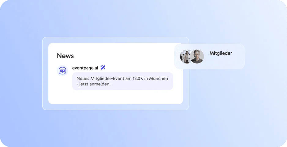 Verbandsevent mit Mitglieder-Anmeldung