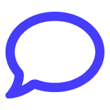 Ein blaues Sprechblasen-Symbol. - eventpage.ai