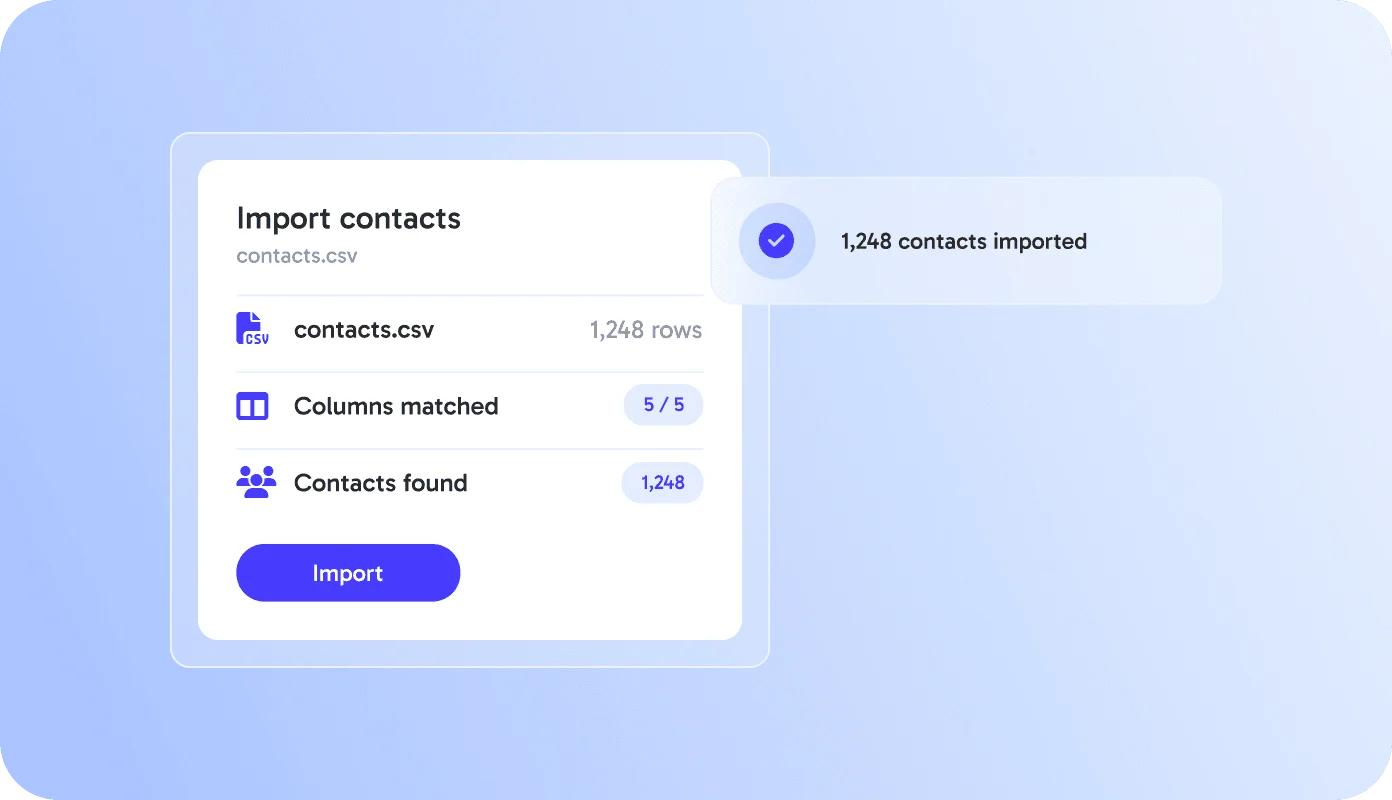 Step 1: CSV, Excel or past events