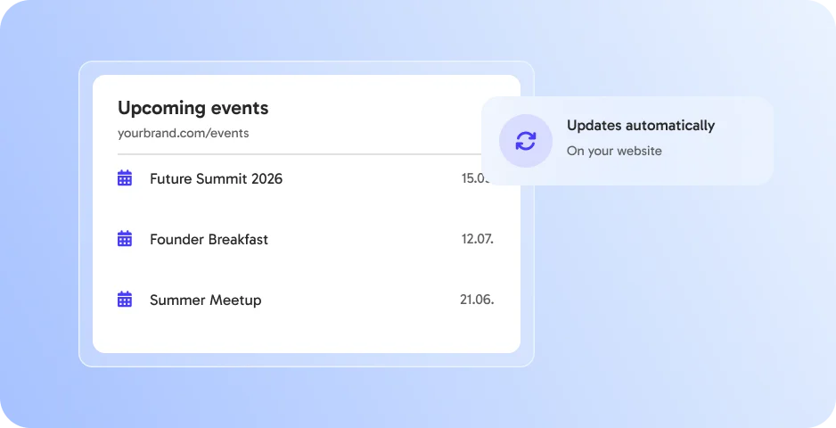 Show all upcoming events
