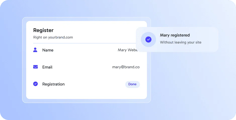 Sign-up right on your site