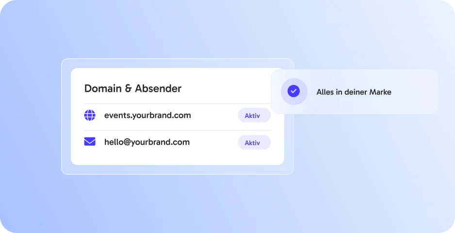 Eigene Domain & Absenderadresse ‑ Vertrauen bei jeder Einladung