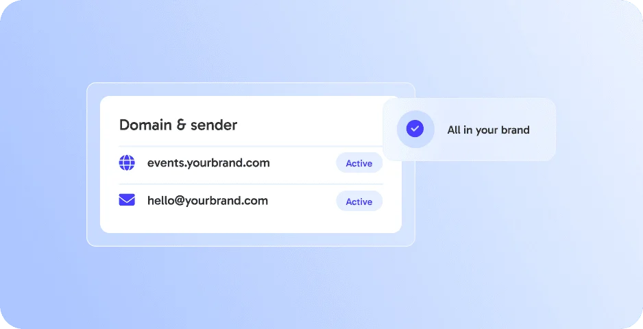 Own Domain & Sender Address ‑ build trust with every invite