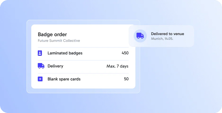 Badge Printing App ‑ personalized badges, instant networking
