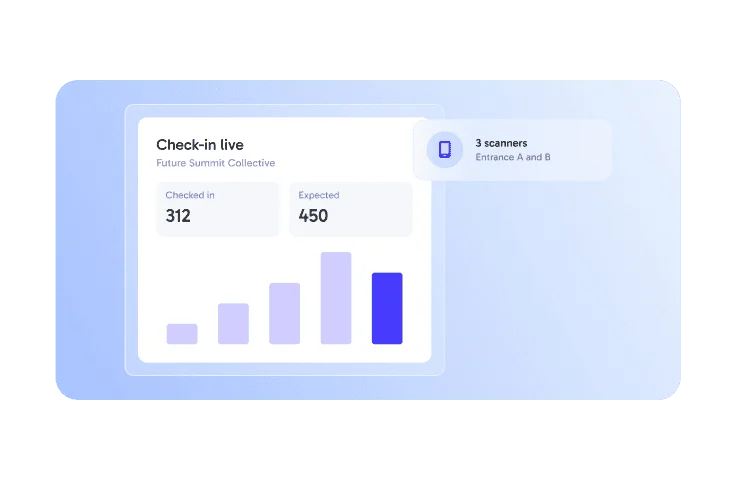 Live check-in in the eventpage app
