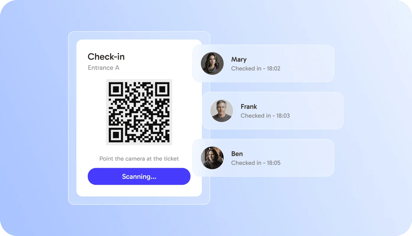 Schritt 2: Am Eingang mit der QR Check-in App scannen