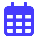 Blaues Kalendersymbol. - eventpage.ai