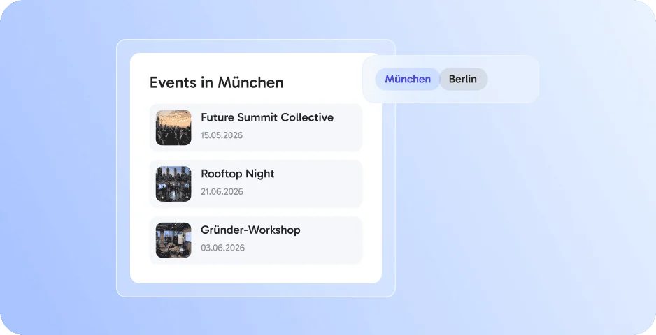 Kalenderseiten ‑ Events nach Thema oder Stadt präsentieren