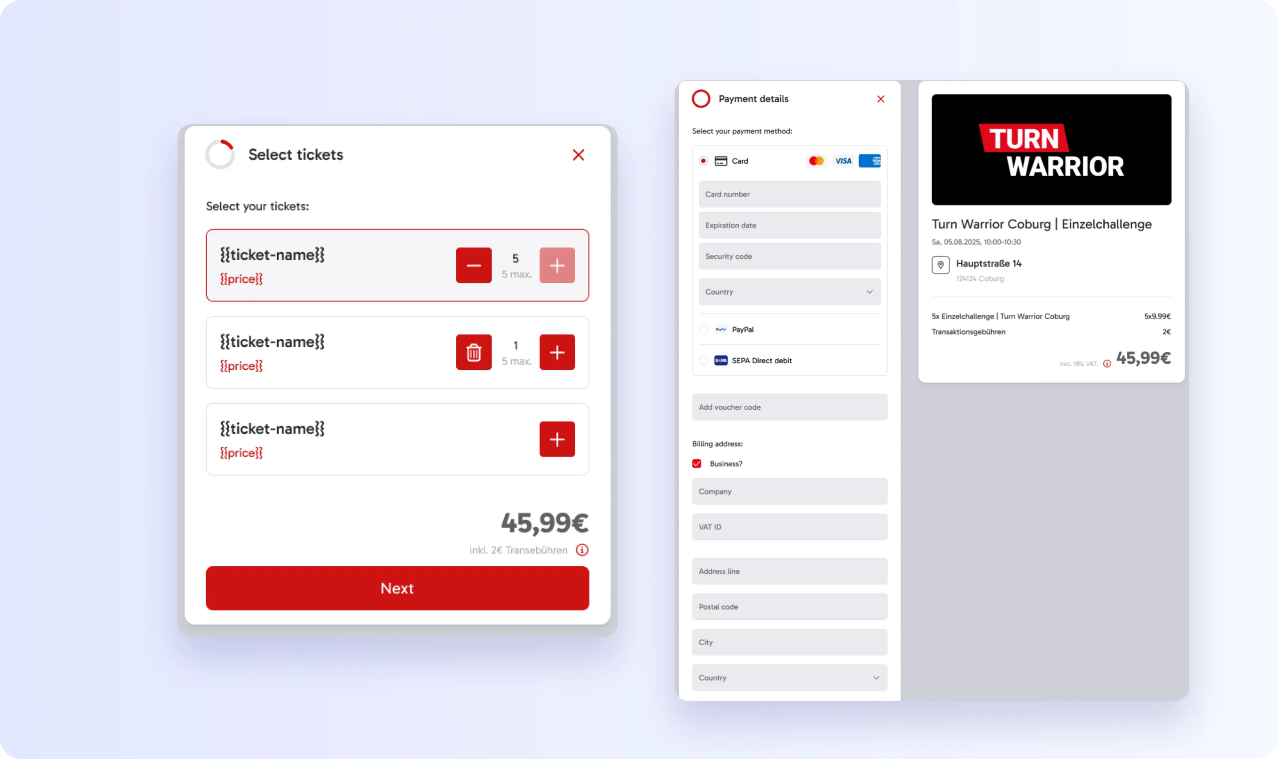 Ticketauswahl