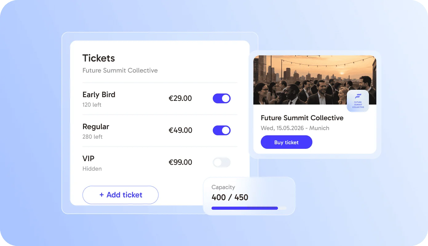 Schritt 1: Event erstellen und Ticketkategorien in eventpage.ai anlegen