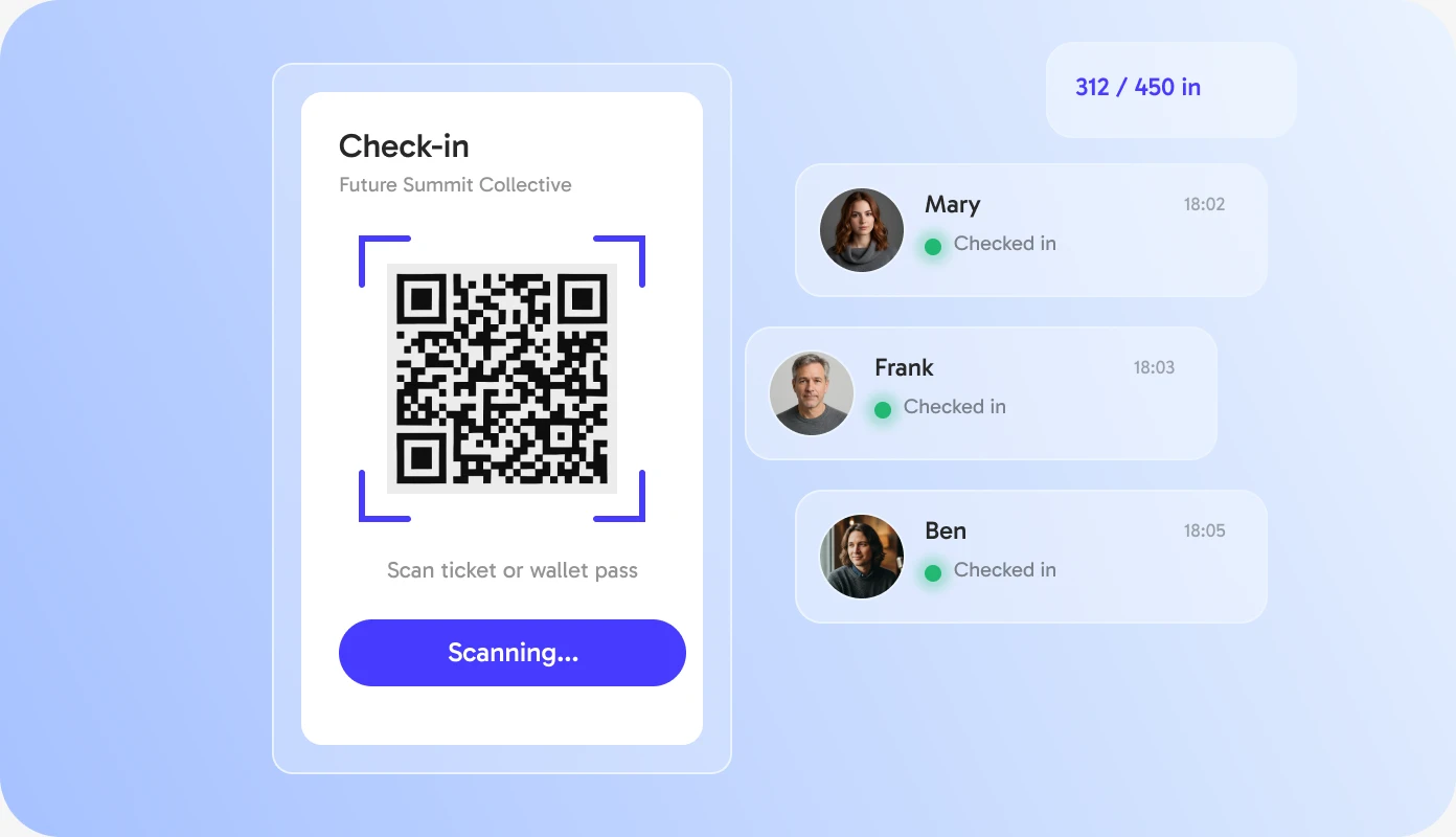 QR-Check-in mit Live-Gästeliste