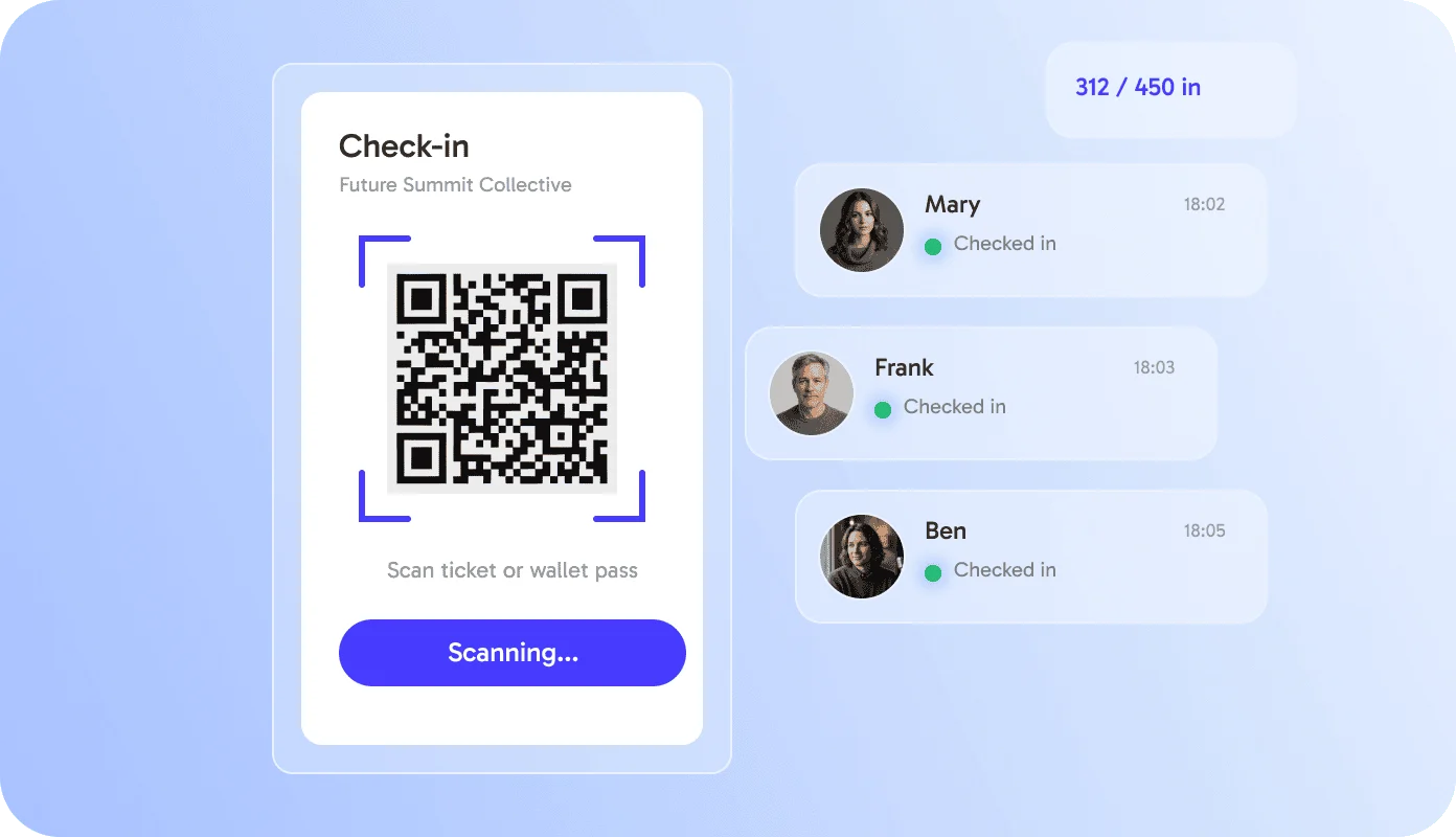Schritt 3: Gäste mit einem Scan in der QR Check-in App einchecken