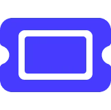 Ein blaues Symbol in Form einer Eintrittskarte. - eventpage.ai